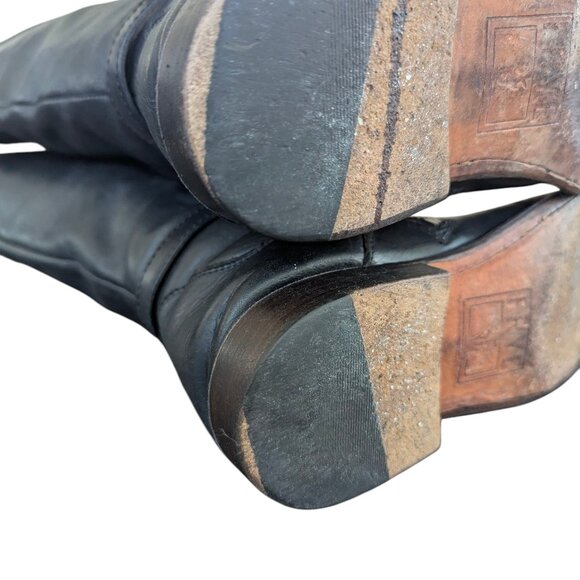 FRYE Women's Shirley Cuffed Black leather zip up Boots - Size 7 B - Picture 13 of 14